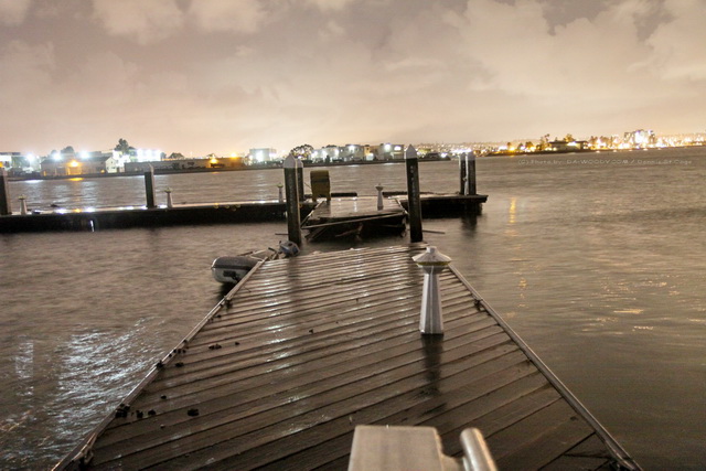 Section ripped out of the Bali Hai's new $350,000.00 Dock, (Photo taken 3 hours after dark hand held w/o a flash)